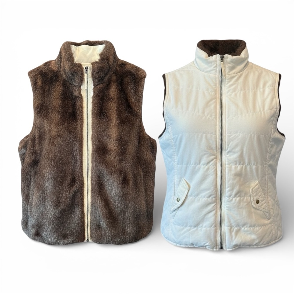 Reversible Faux Fur and Quilted Vest